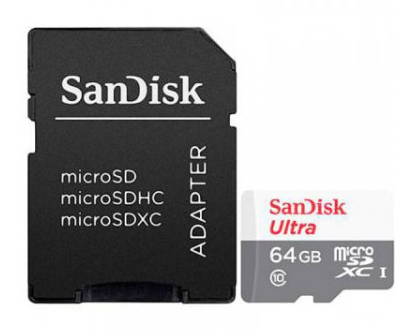 SANDISK – 64GB Ultra microSDXC+SD Adapter (SDSQUNR-064G-GN3MA)