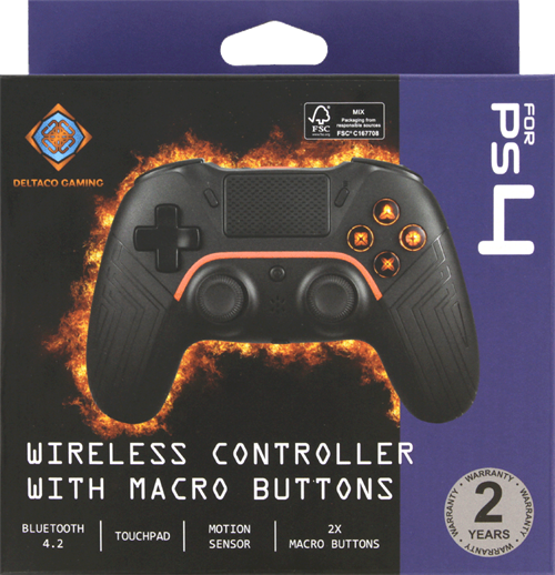 Deltaco Gaming Wireless Controller (PC/PS4) - Black 